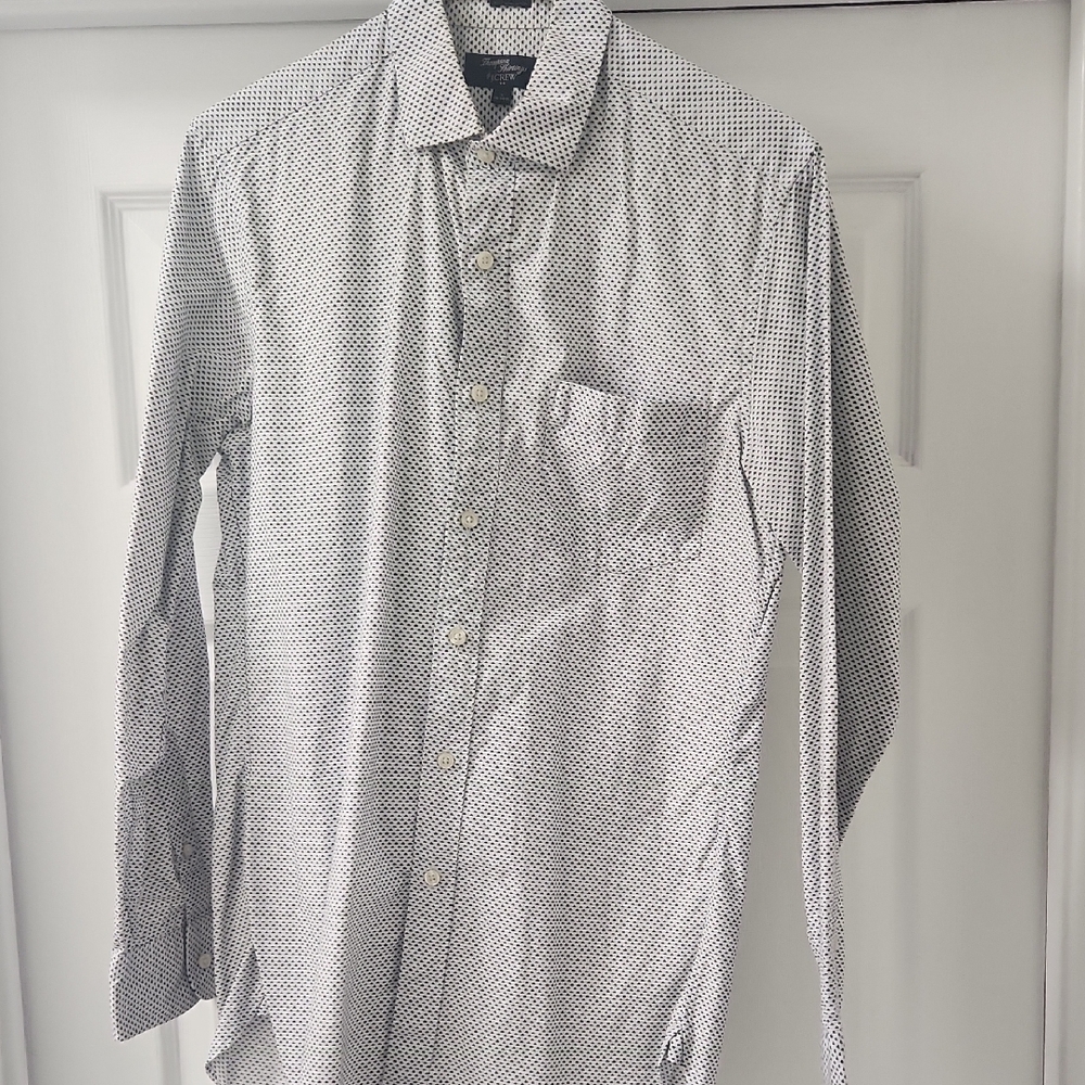 J. Crew Navy and White Casual Button Down Shirt